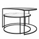 Satztisch >Halvor< (2er-Set) schwarz und weiß, MDF/Glas/Metall - 78x45x62cm (BxHxT)