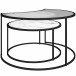 Satztisch >Halvor< (2er-Set) schwarz und weiß, MDF/Glas/Metall - 78x45x62cm (BxHxT)