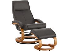 Relaxsessel >Paris-I< in Grau, PU - 67x103x85cm (BxHxT)