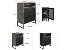 Kommode >Bernhard< in Grau - 61x76x30cm (BxHxT)