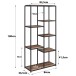Bücherregal >Ulva< in Braun - 86x180x36 (BxHxT)