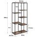 Bücherregal >Ulva< in Braun - 86x180x36 (BxHxT)