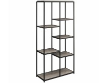 Bücherregal >Ulva< in Grau - 86x180x36 (BxHxT)