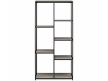 Bücherregal >Ulva< in Grau - 86x180x36 (BxHxT)
