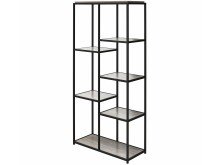 Bücherregal >Ulva< in Grau - 86x180x36 (BxHxT)