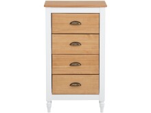 Kommode >Audhild< in Weiß, MDF/Kiefer - 45x80x35cm (BxHxT)