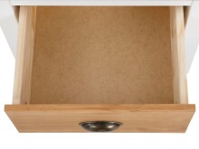 Kommode >Audhild< in Weiß, MDF/Kiefer - 45x80x35cm (BxHxT)