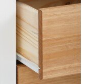 Kommode >Audhild< in Weiß, MDF/Kiefer - 45x80x35cm (BxHxT)