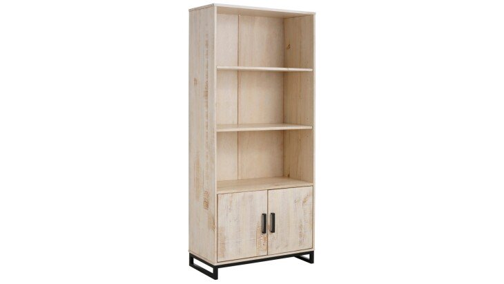 Bücherregal >Rikard< in Weiß, Kiefer - 82x180x39cm (BxHxT)