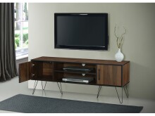 Sideboard >Sissel< in Braun, MDF/Folie/Metall - 150x57x40cm (BxHxT)