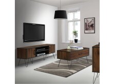 Sideboard >Sissel< in Braun, MDF/Folie/Metall - 150x57x40cm (BxHxT)
