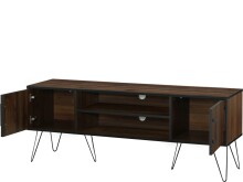 Sideboard >Sissel< in Braun, MDF/Folie/Metall - 150x57x40cm (BxHxT)