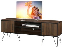 Sideboard >Sissel< in Braun, MDF/Folie/Metall - 150x57x40cm (BxHxT)