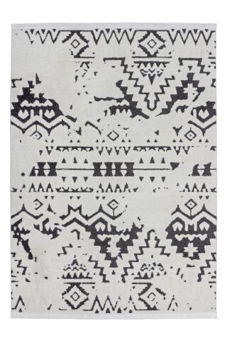 Teppich >Agadir< in Weiß / Schwarz - 150x80 (LxB)