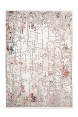 Teppich >Akropolis< in Grau / Lachsrosa, 100% Polyester - 300x200cm (LxB)