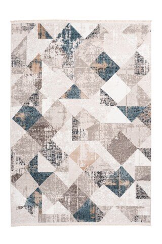 Teppich >Akropolis< in Grau / Blau, 100% Polyester - 150x80cm (LxB)