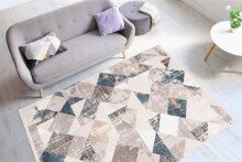 Teppich >Akropolis< in Grau / Blau, 100% Polyester...