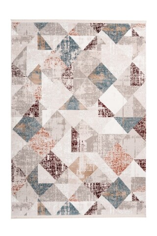Teppich >Akropolis< in Grau / Lachsrosa, 100% Polyester - 300x200cm (LxB)