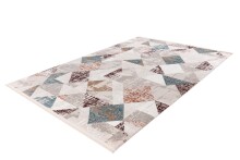 Teppich >Akropolis< in Grau / Lachsrosa, 100% Polyester - 150x80cm (LxB)