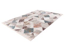 Teppich >Akropolis< in Grau / Lachsrosa, 100% Polyester - 150x80cm (LxB)