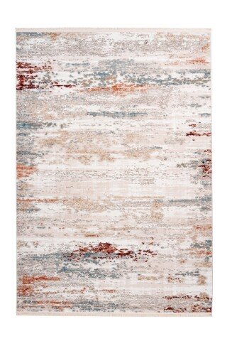 Teppich >Akropolis< in Grau / Lachsrosa, 100% Polyester - 180x120cm (LxB)