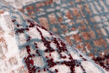 Teppich >Akropolis< in Grau / Lachsrosa, 100% Polyester - 150x80cm (LxB)