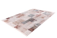 Teppich >Akropolis< in Grau / Lachsrosa, 100% Polyester - 150x80cm (LxB)