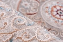 Teppich >Akropolis< in Grau / Lachsrosa, 100% Polyester - 150x80cm (LxB)