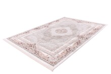 Teppich >Akropolis< in Grau / Lachsrosa, 100% Polyester - 150x80cm (LxB)