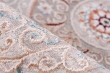 Teppich >Akropolis< in Grau / Lachsrosa, 100% Polyester - 150x80cm (LxB)