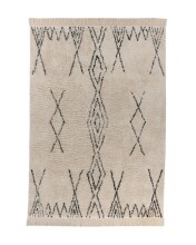 Teppich >Alena< in Creme / Schwarz, 100% Baumwolle...