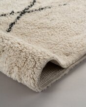 Teppich >Alena< in Creme / Schwarz, 100% Baumwolle - 290x200cm (LxB)