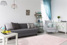 Teppich >Bali< in Puderrosa, 100% Polyester - 170x120cm (LxB)