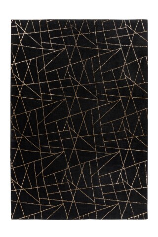 Teppich >Bijou< in Schwarz / Gold, 100% Polyester - 170x120cm (LxB)