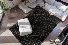 Teppich >Bijou< in Schwarz / Gold, 100% Polyester - 170x120cm (LxB)