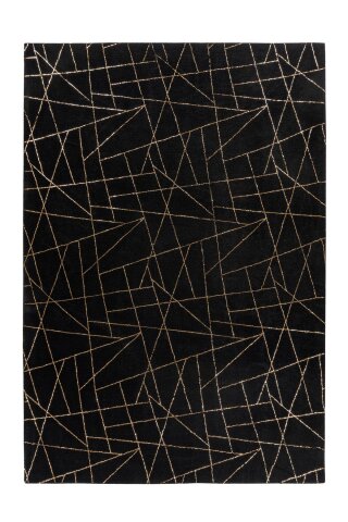 Teppich >Bijou< in Schwarz / Gold, 100% Polyester - 230x160cm (LxB)