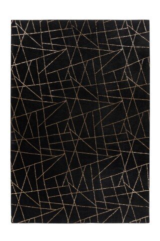 Teppich >Bijou< in Schwarz / Gold, 100% Polyester - 290x200cm (LxB)