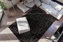 Teppich >Bijou< in Schwarz / Gold, 100% Polyester -...