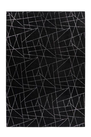 Teppich >Bijou< in Schwarz / Silber, 100% Polyester - 170x120cm (LxB)