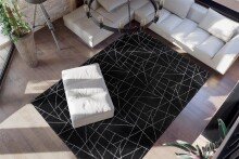 Teppich >Bijou< in Schwarz / Silber, 100% Polyester - 170x120cm (LxB)