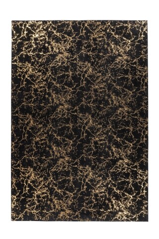 Teppich >Bijou< in Schwarz / Gold, 100% Polyester - 150x80cm (LxB)