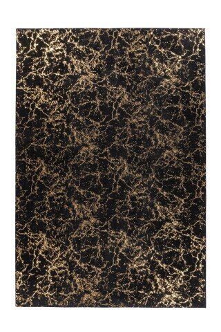 Teppich >Bijou< in Schwarz / Gold, 100% Polyester - 150x80cm (LxB)