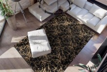 Teppich >Bijou< in Schwarz / Gold, 100% Polyester - 150x80cm (LxB)