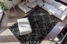 Teppich >Bijou< in Schwarz / Silber, 100% Polyester - 170x120cm (LxB)