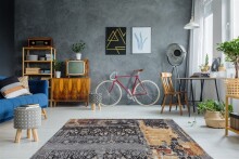 Teppich >Blaze< in Multi / Blau, 75% Polyester / 25% Baumwolle - 170x115cm (LxB)