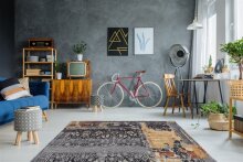 Teppich >Blaze< in Multi / Blau, 75% Polyester / 25% Baumwolle - 230x155cm (LxB)