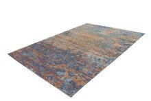 Teppich >Blaze< in Blau / Beige, 75% Polyester / 25% Baumwolle - 170x115cm (LxB)