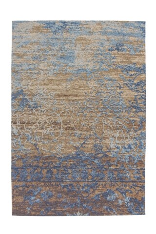 Teppich >Blaze< in Blau / Beige, 75% Polyester / 25% Baumwolle - 230x155cm (LxB)