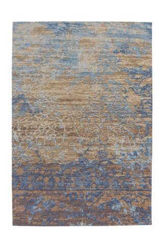 Teppich >Blaze< in Blau / Beige, 75% Polyester / 25% Baumwolle - 230x155cm (LxB)