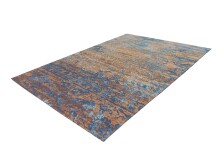 Teppich >Blaze< in Blau / Beige, 75% Polyester / 25% Baumwolle - 230x155cm (LxB)